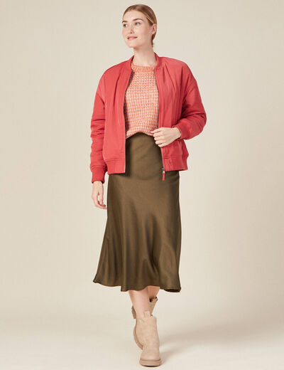 Pull manches longues rouge clair femme