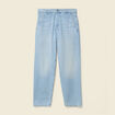 Chino droit longueur 32 en coton denim bleach homme