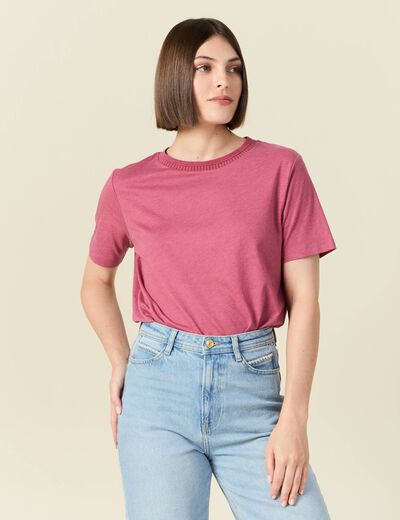 T-shirt manches courtes vieux rose femme