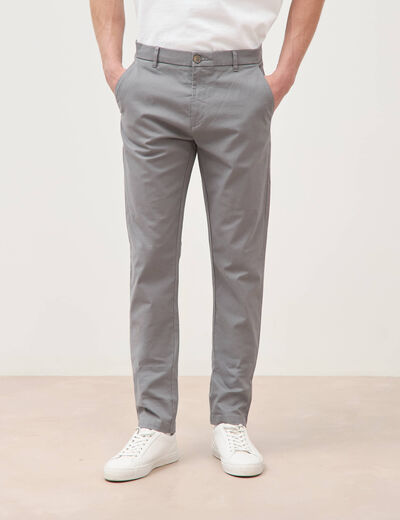 Pantalon chino slim gris homme