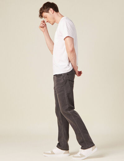 Jeans straight ultra stretch denim gris homme