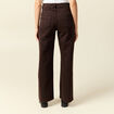 Pantalon large taille haute en jeans marron cognac femme