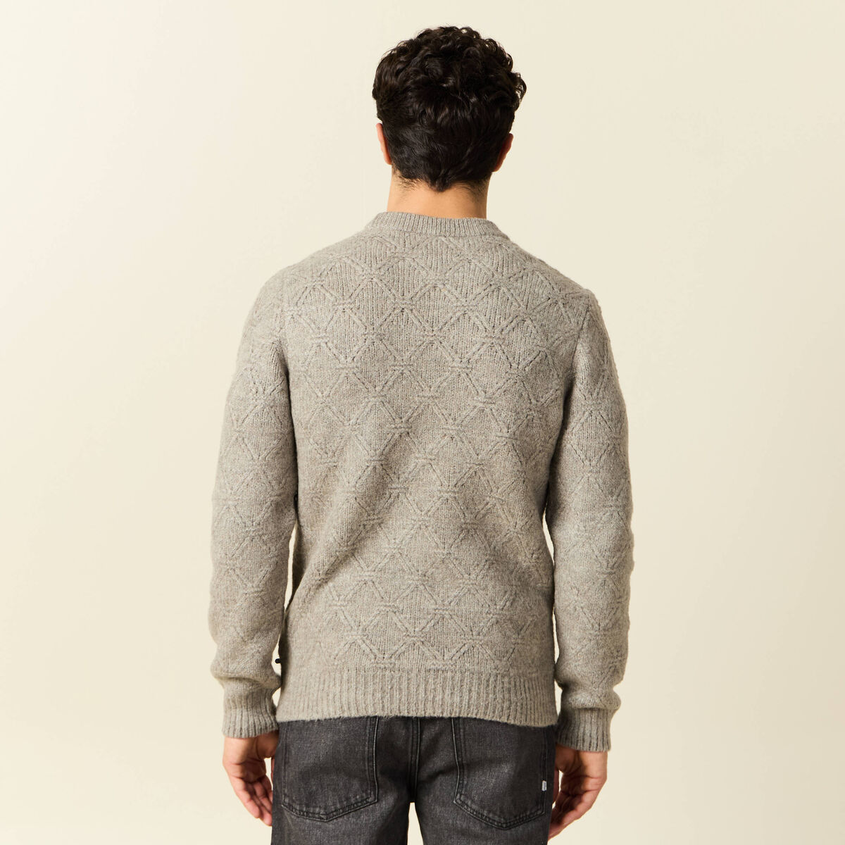 Pull manches longues gris homme