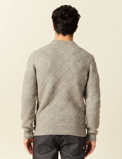 Pull manches longues gris homme