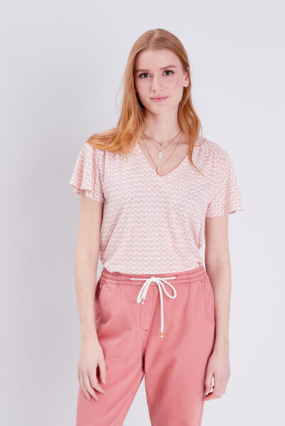 T-shirt éco-responsable creme femme