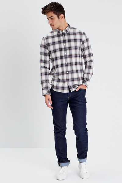 Chemise manches longues ecru homme