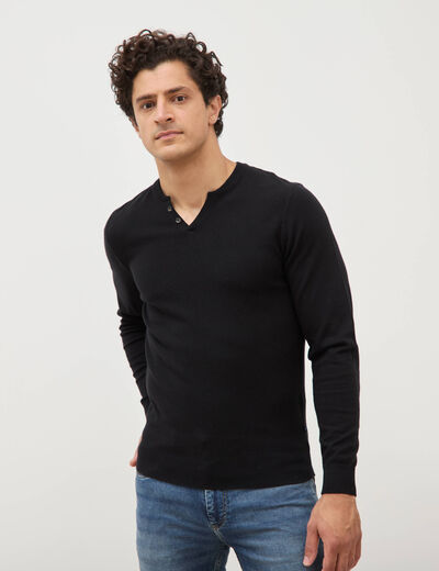 Pull manches longues noir homme