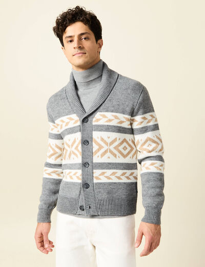 Gilet manches longues ecru homme