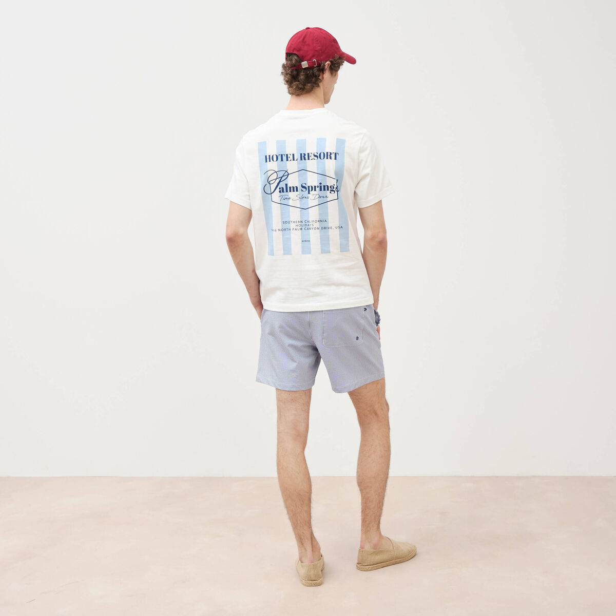 T-shirt en coton ecru homme