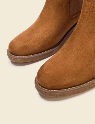Bottines semelle cr&ecirc;pe marron femme