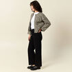 Gilet matelassé col rond noir femme