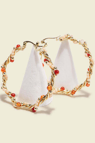 Boucles d'oreilles créoles rose clair femme
