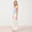 Gilet sans manches col v bleu ciel femme