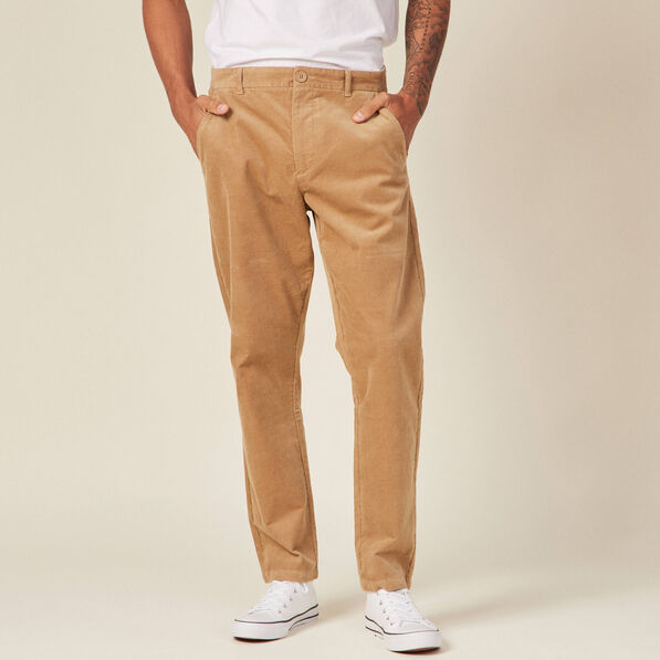 pantalon chino tapered velours beige homme Pantalon chino tapered velours beige homme