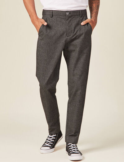 Pantalon chino tapered gris foncé homme