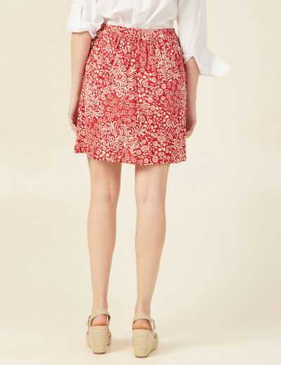 Jupe portefeuille rouge femme