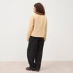 Veste manches longues col classique taupe femme