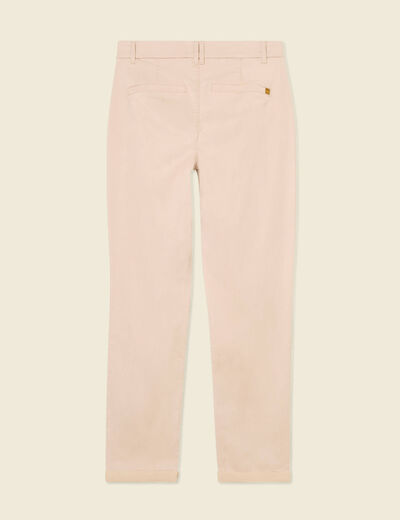 Pantalon chino cigarette rose clair femme