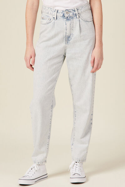Jeans slouchy denim snow bleu femme