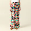 Pantalon large fluide orange femme