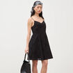 Robe col c&oelig;ur &agrave; bretelles en coton noir femme
