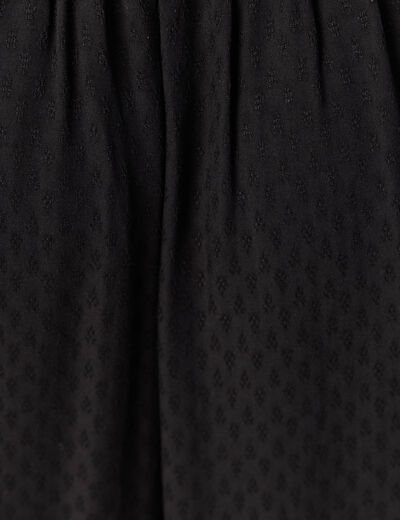 Robe longue évasée fluide noir femme