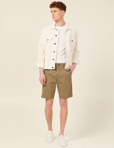 Bermuda droit éco-responsable vert kaki homme