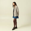 Blazer manches longues col tailleur beige femme