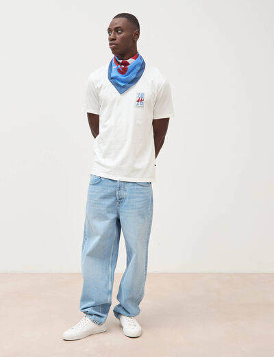 T-shirt en coton ecru homme