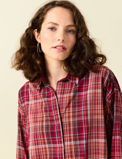 Blouse manches longues prune femme