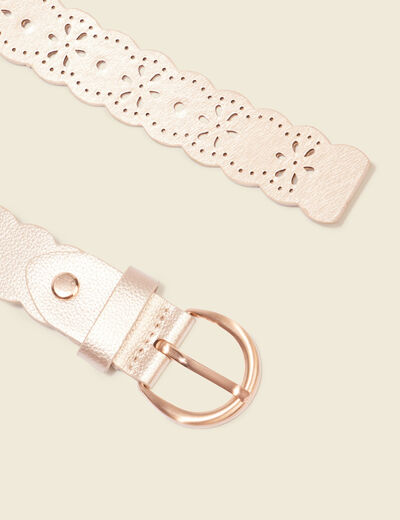 Ceinture perforée couleur or femme