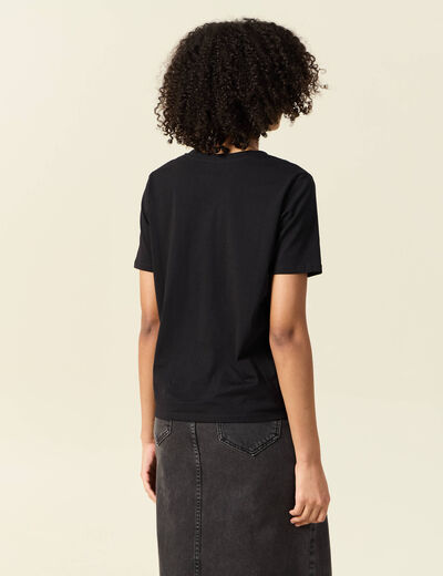 T-shirt manches courtes noir femme