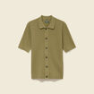 Chemise manches courtes col polo vert kaki homme