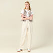 Jeans large taille haute denim blanc femme