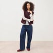 Cardigan droit sans manches doubl&eacute; bordeaux femme