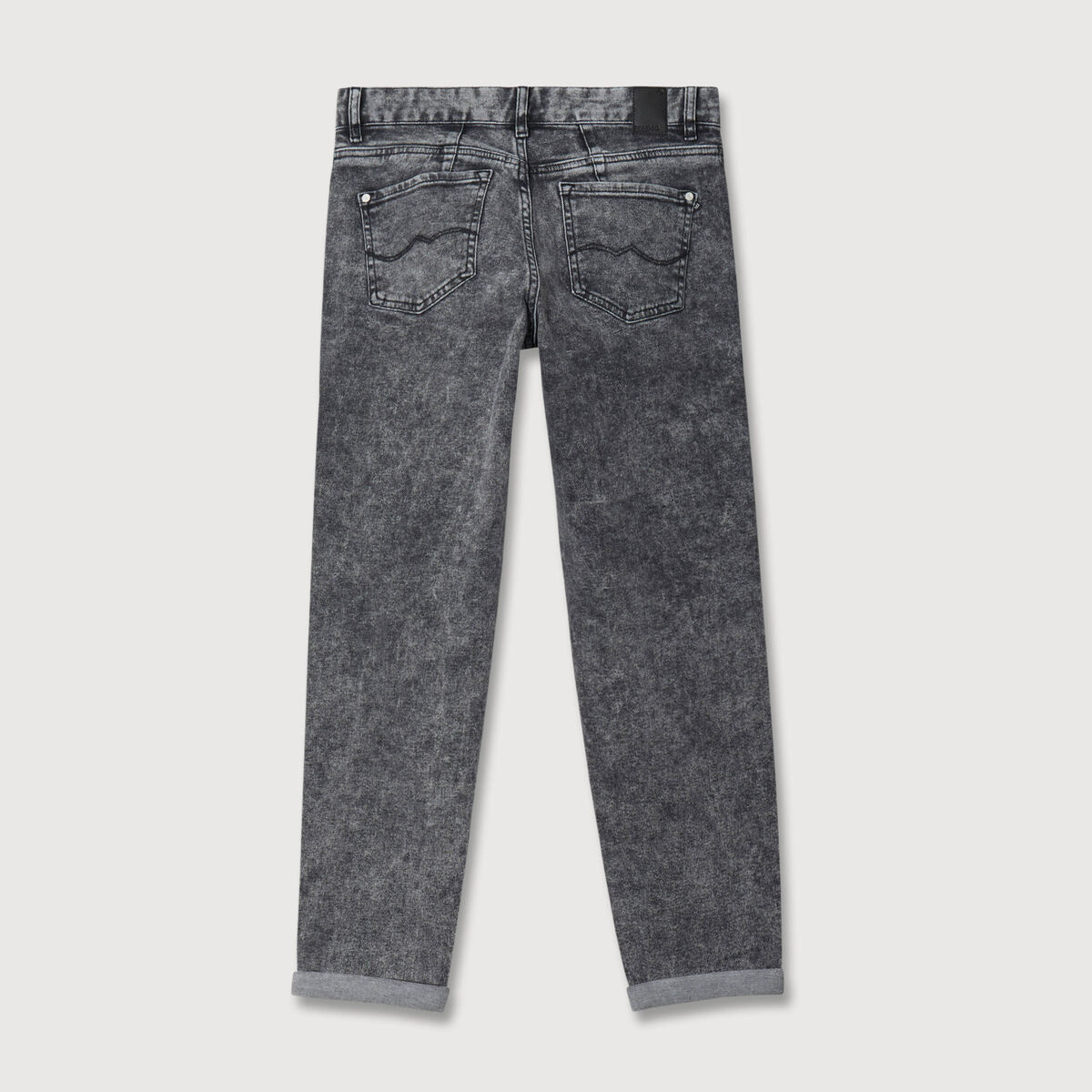 Jeans girlfriend 5 poches denim snow gris femme