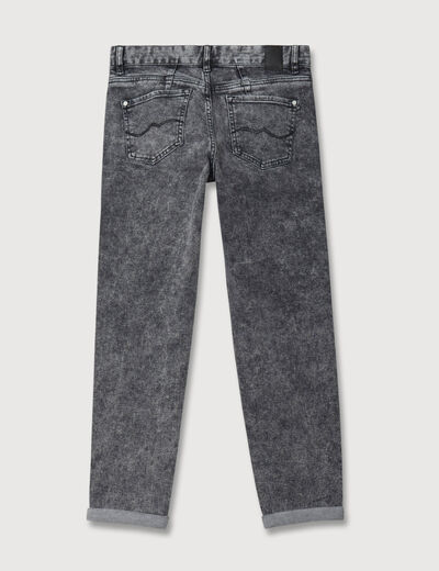 Jeans girlfriend 5 poches denim snow gris femme