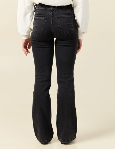 Jeans bootcut 5 poches denim gris femme