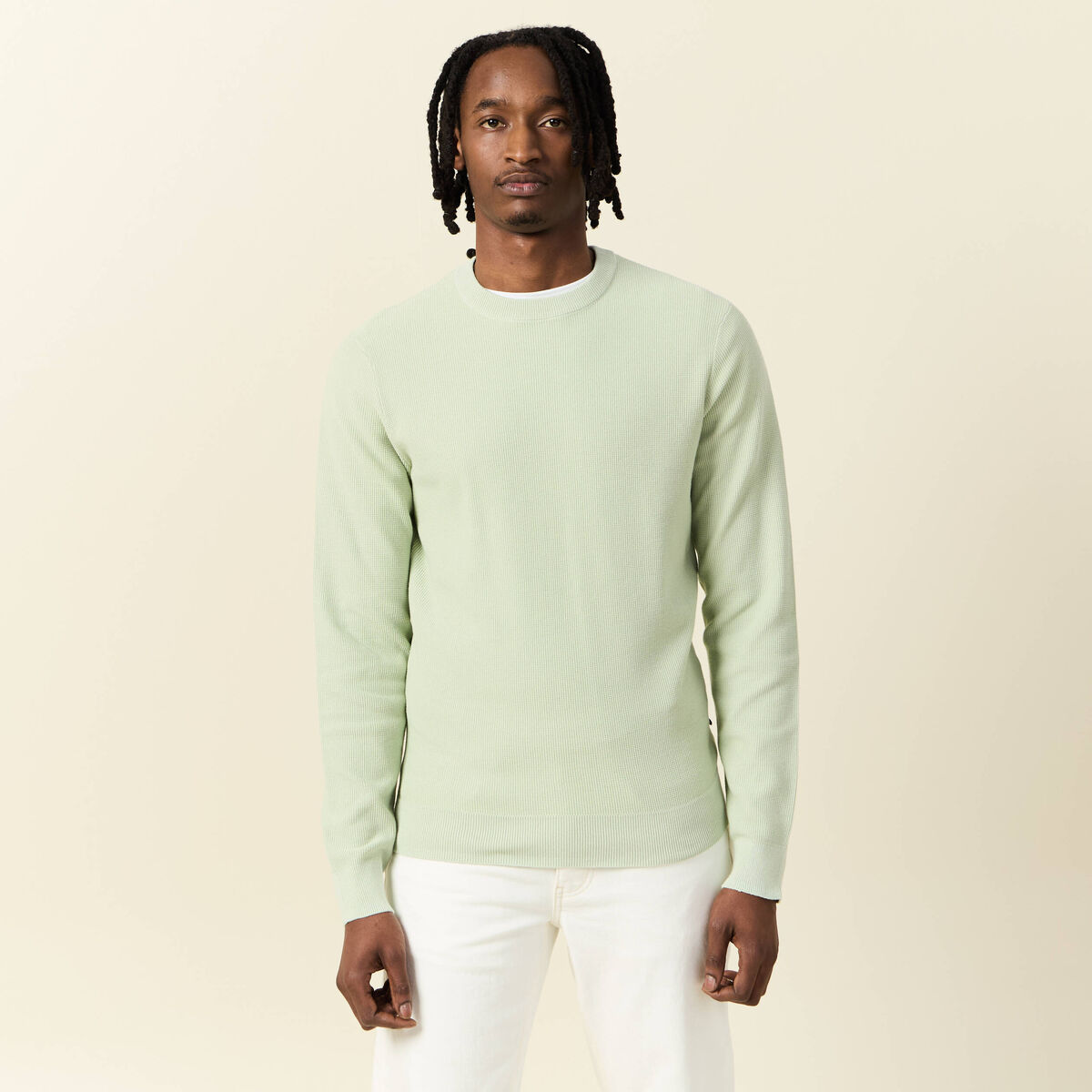 Pull éco-responsable vert clair homme