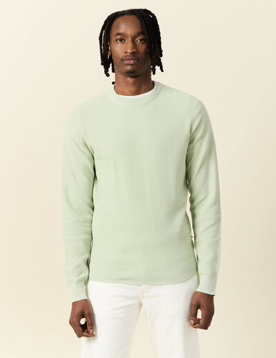 Pull éco-responsable vert clair homme