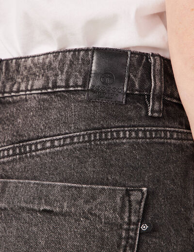 Jeans mom 7/8ème denim gris femme