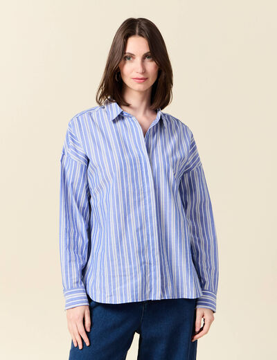 Chemise éco-responsable bleu clair femme