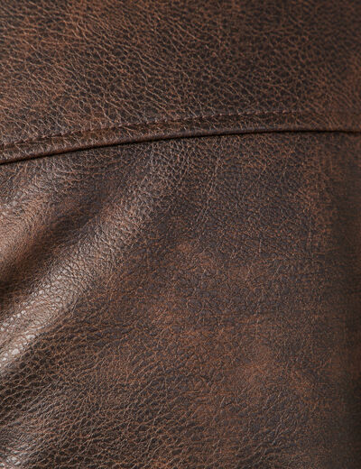 Blouson simili cuir vert kaki homme