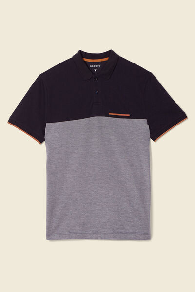 Polo manches courtes bleu marine homme