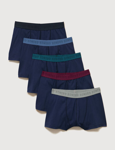 Lot de 5 boxers bleu marine homme
