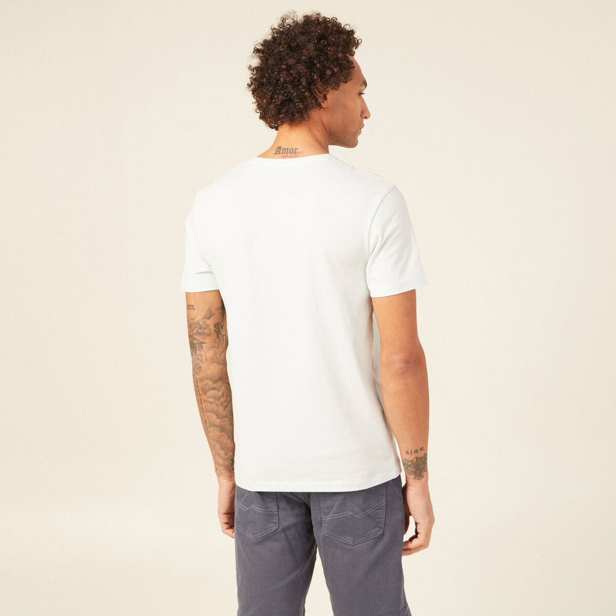 T-shirt manches courtes homme bleu ciel homme