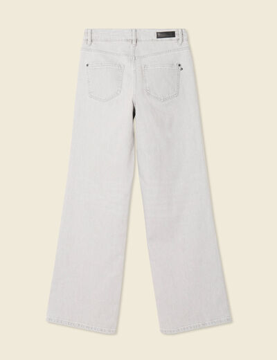 Jeans large taille haute denim gris clair femme