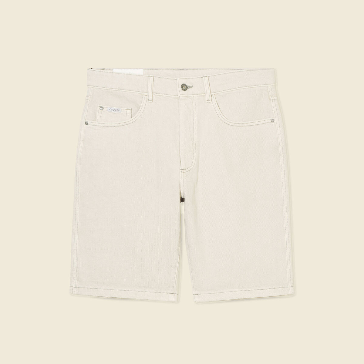 Bermuda droit en jean denim snow gris homme