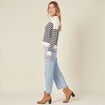 Pull col polo ecru femme
