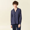 Chemise manches longues fluide bleu marine femme